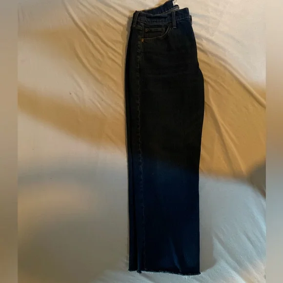 Abercrombie & Fitch The Baggy Low Rise Dark Blue Flare Jeans 29s (8 short) - Picture 1 of 6